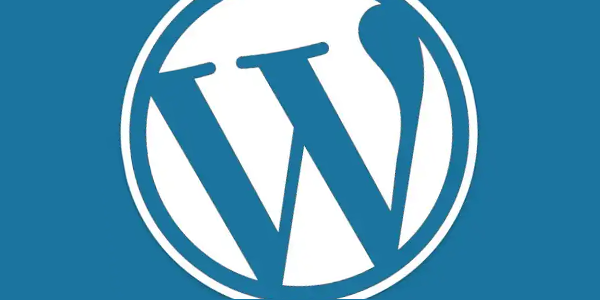 WordPress logo sinisellä taustalla